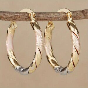 Two Tone Hoop Earrings